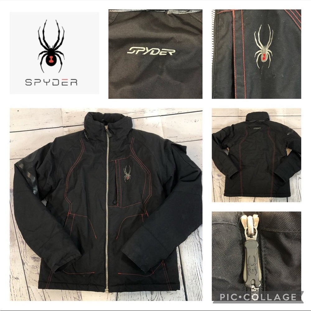 Spyder Black Ski Jacket Spyder-kids Size 14 - Picture 3 of 12
